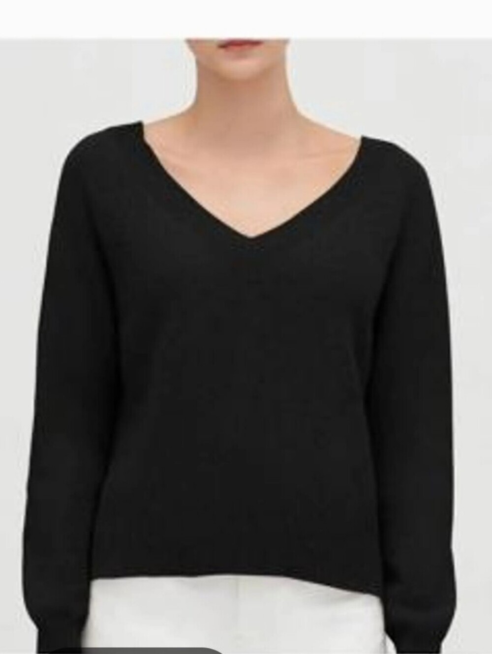 Wilfred Free Alpaca Wool Blend Oversized Black V-Neck Sweater Size Small